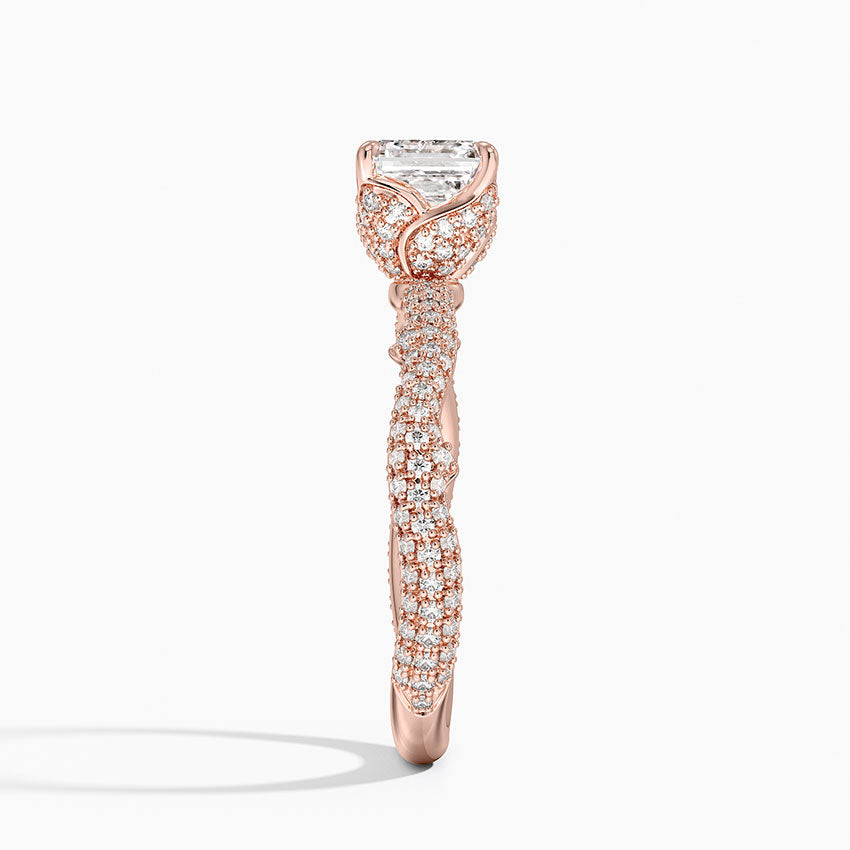 1.75 Karat Asscher Kesim Hidden Halo Tasarım Tektaş Laboratuvar Pırlanta Yüzük - Sorrento