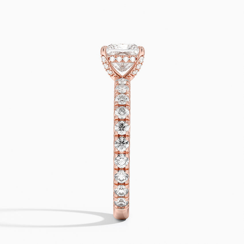 1.60 Carat Princess Halo Design Solitaire Lab Diamond Ring 18K - Florina