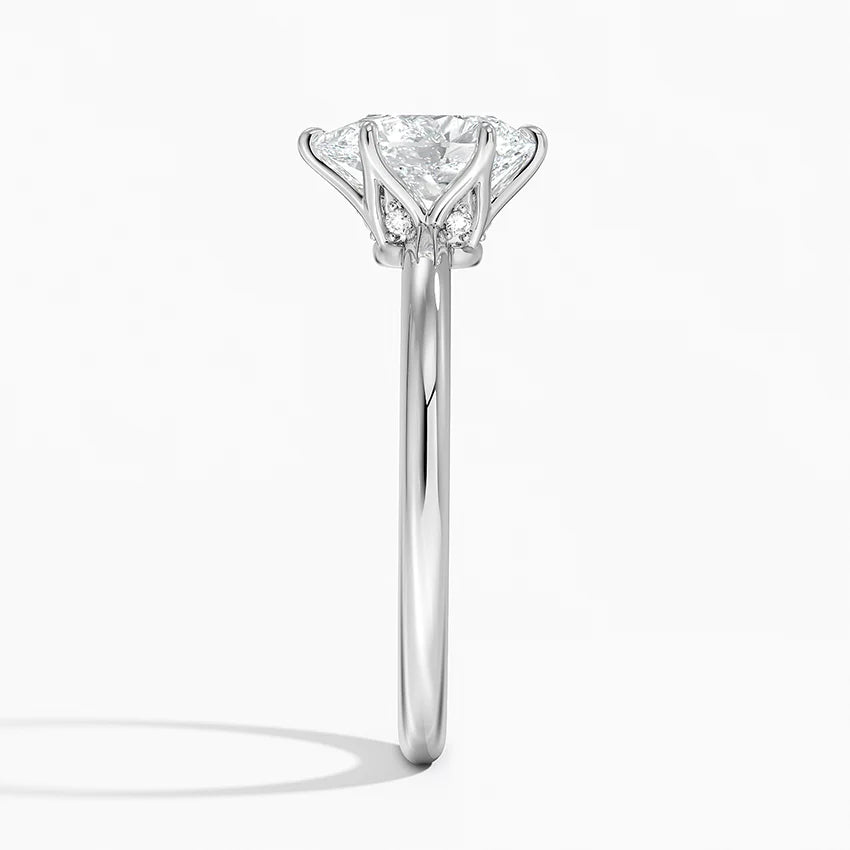 1.10 Karat Damla Kesim Hidden Halo Tasarım Tektaş Laboratuvar Pırlanta Yüzük - Bern - Bold Diamonds