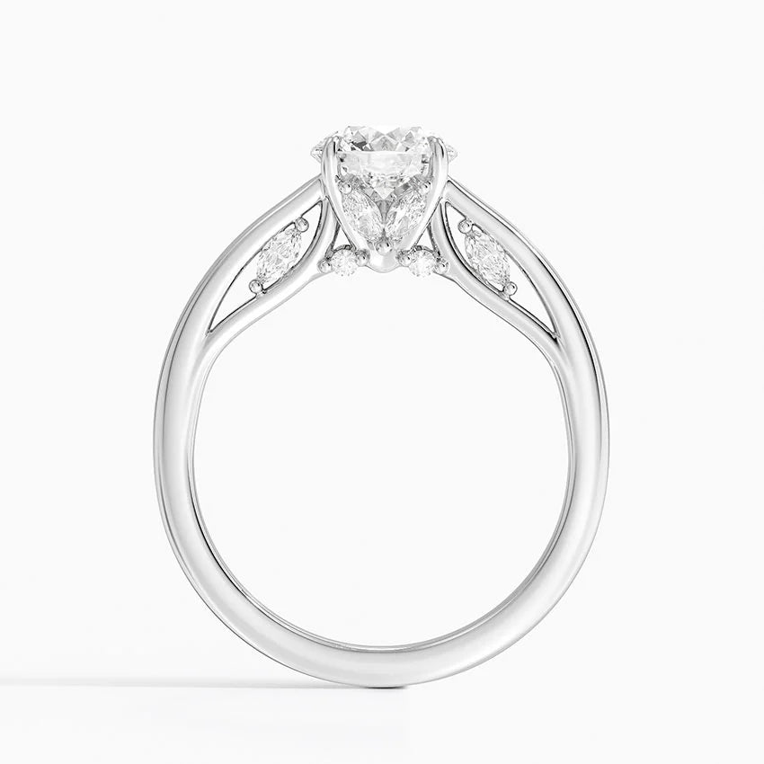 1.60 Carat Princess Halo Design Solitaire Lab Diamond Ring 18K - Florina