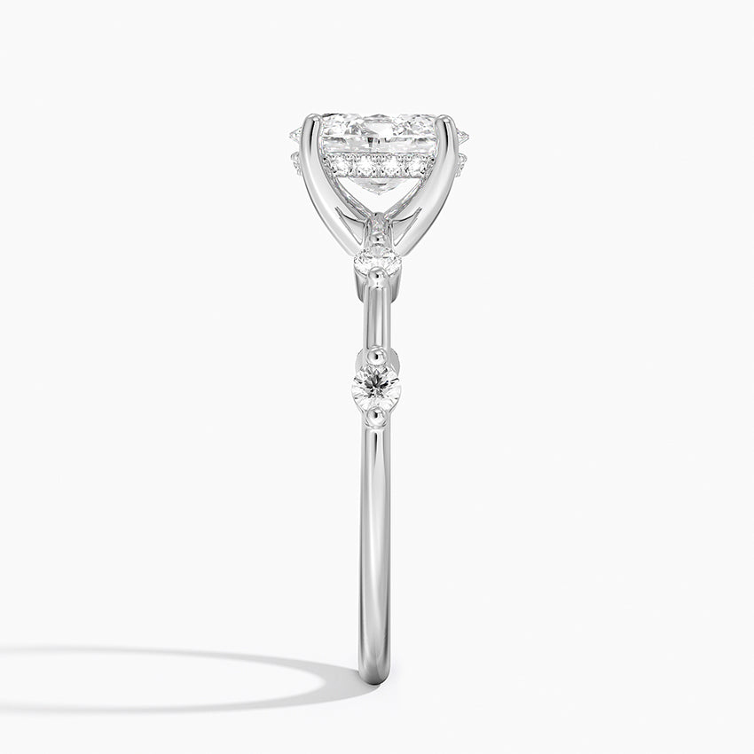 1.20 Karat Oval Kesim Hidden Halo Tasarım Tektaş Laboratuvar Pırlanta Yüzük - Nice