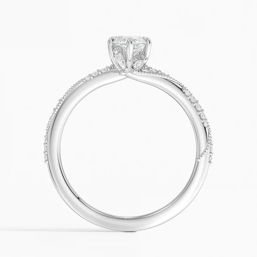 1.60 Carat Princess Halo Design Solitaire Lab Diamond Ring 18K - Florina