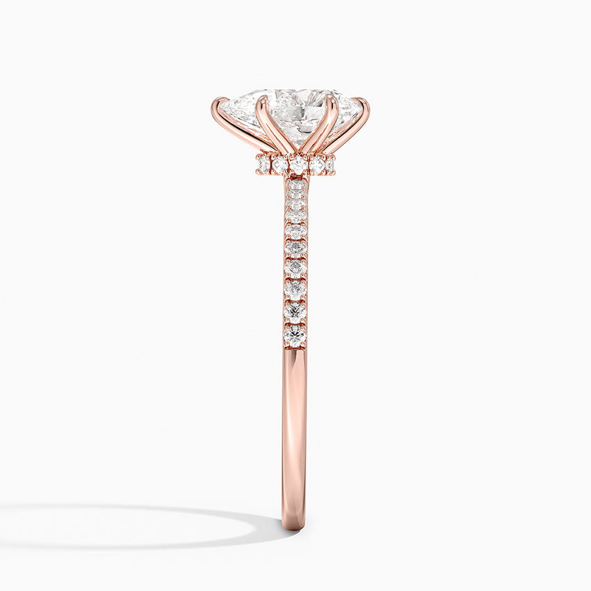 1.25 Karat Damla Kesim Hidden Halo Tasarım Tektaş Laboratuvar Pırlanta Yüzük - Filora - Bold Diamonds