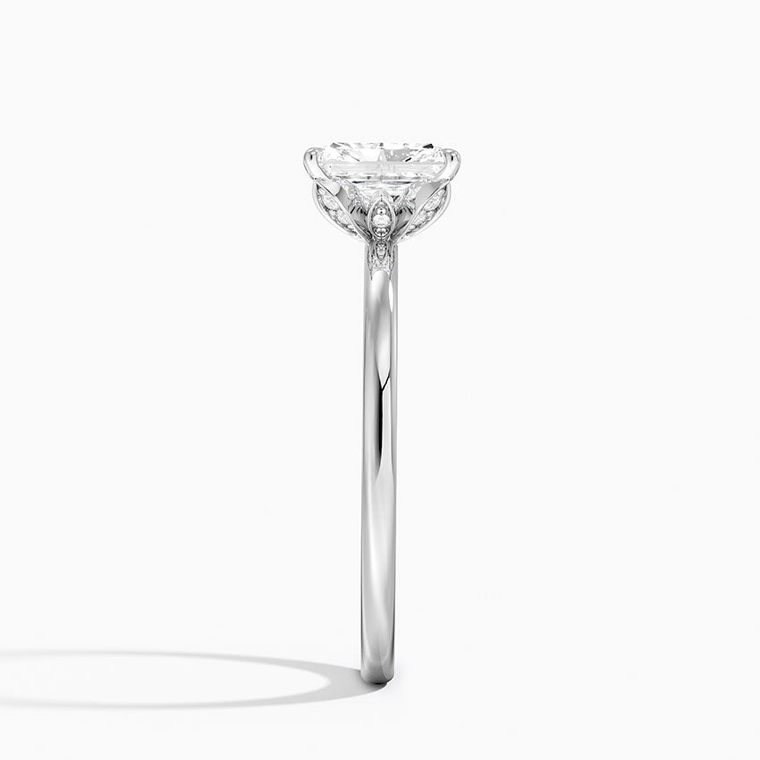 1.15 Karat Radiant Kesim Hidden Halo Tasarım Tektaş Laboratuvar Pırlanta Yüzük - Oslo
