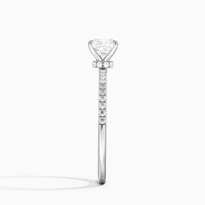 1.25 Karat Cushion Kesim Hidden Halo Tasarım Tektaş Laboratuvar Pırlanta Yüzük - Filora - Bold Diamonds