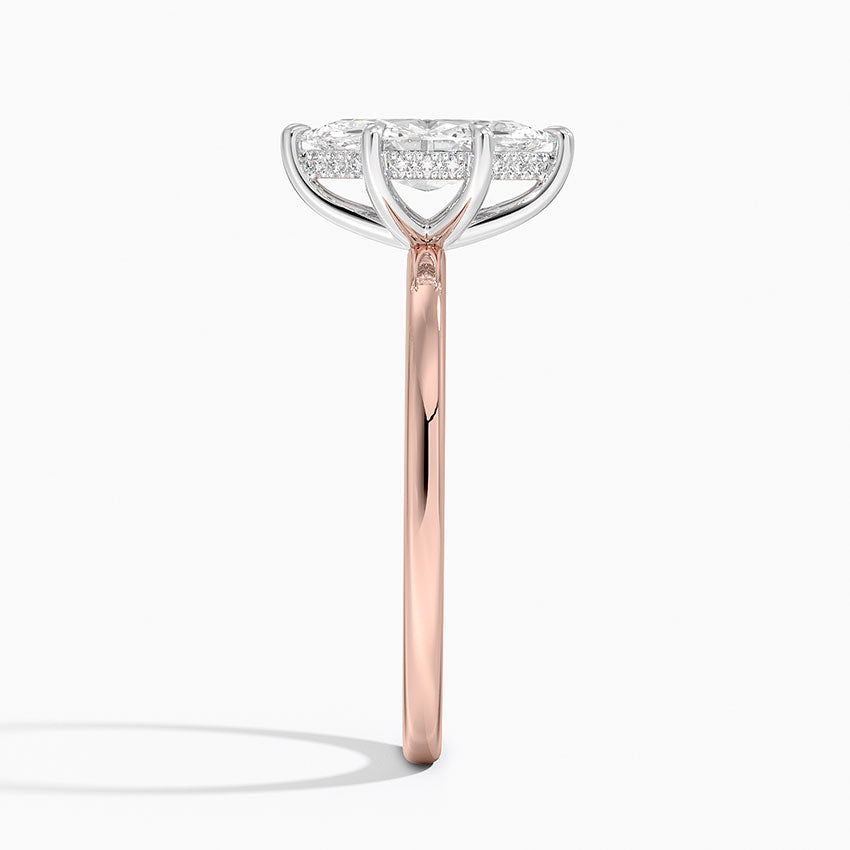 1.10 Karat Marquise Kesim Hidden Halo Tasarım Tektaş Laboratuvar Pırlanta Yüzük 18K - Elora - Bold Diamonds