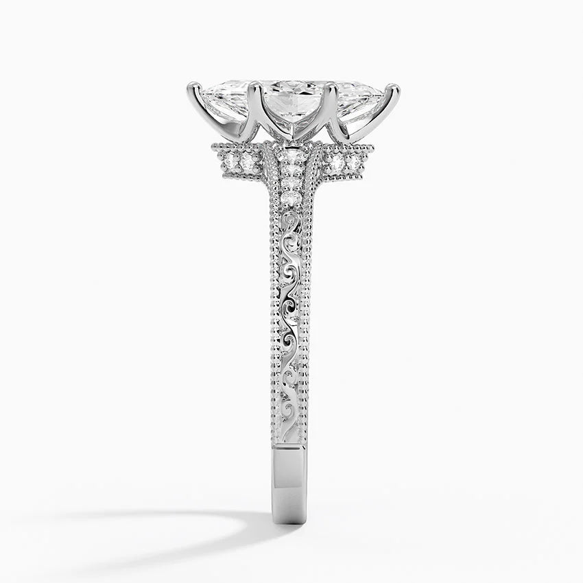 1.60 Carat Princess Halo Design Solitaire Lab Diamond Ring 18K - Florina