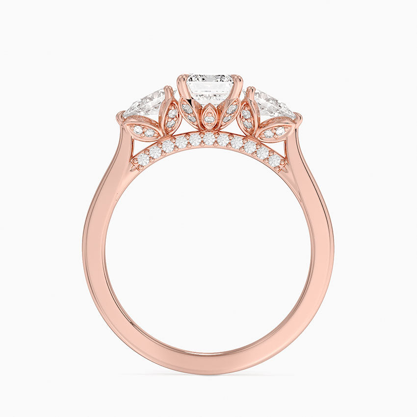 1.60 Carat Princess Halo Design Solitaire Lab Diamond Ring 18K - Florina