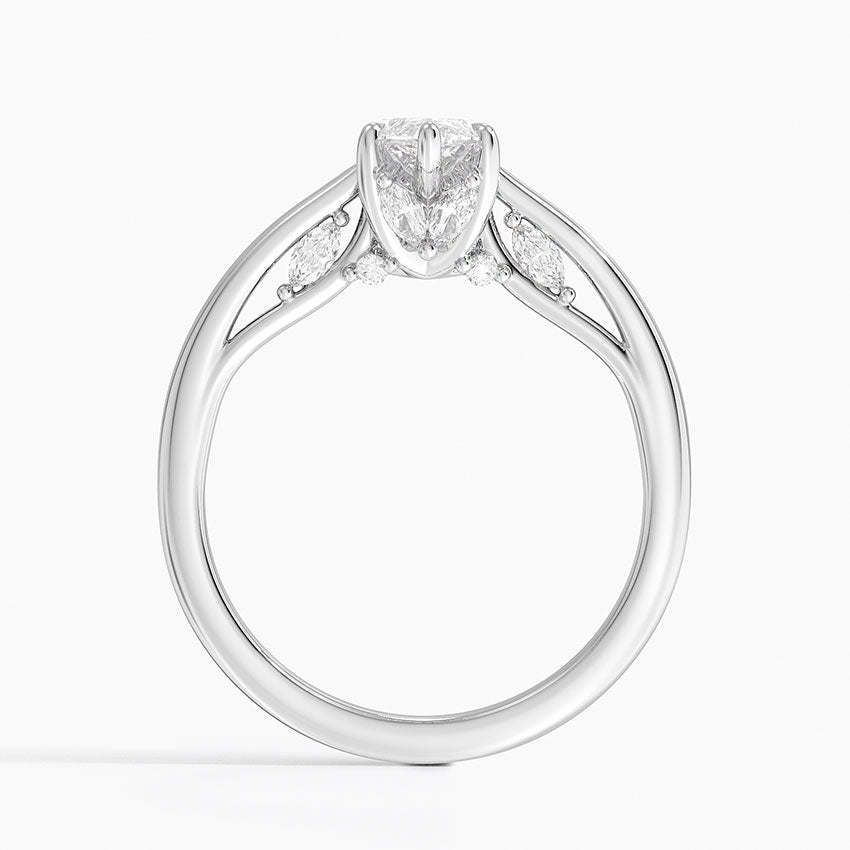1.30 Karat Marquise Kesim Hidden Halo Tasarım Tektaş Laboratuvar Pırlanta Yüzük - Salzburg