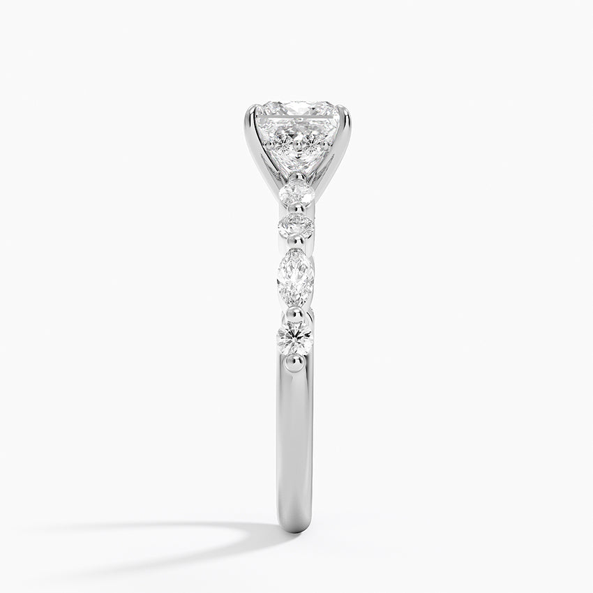 1.60 Carat Princess Halo Design Solitaire Lab Diamond Ring 18K - Florina