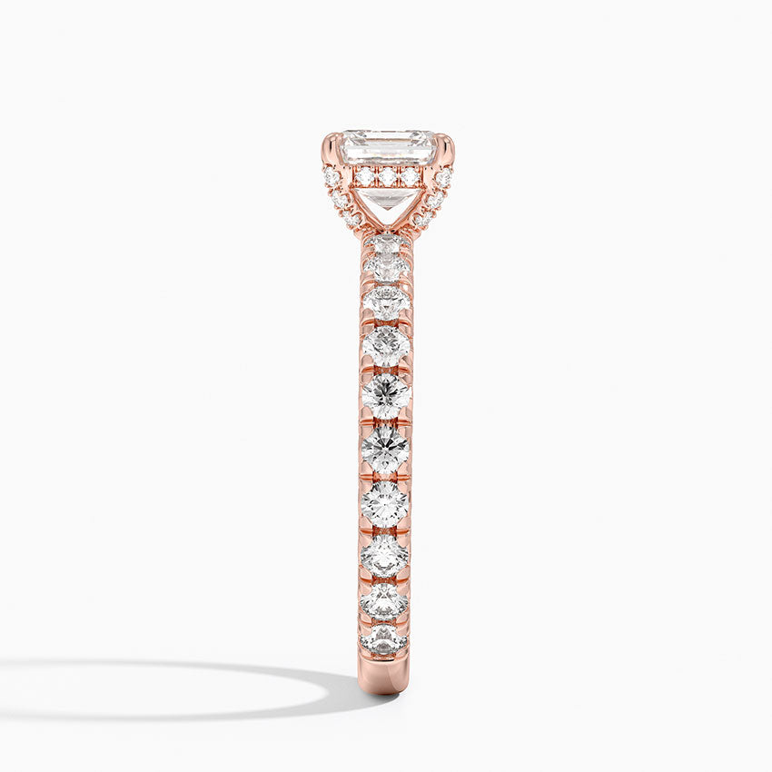 1.75 Karat Asscher Kesim Hidden Halo Tasarım Tektaş Laboratuvar Pırlanta Yüzük 18K - Selora - Bold Diamonds