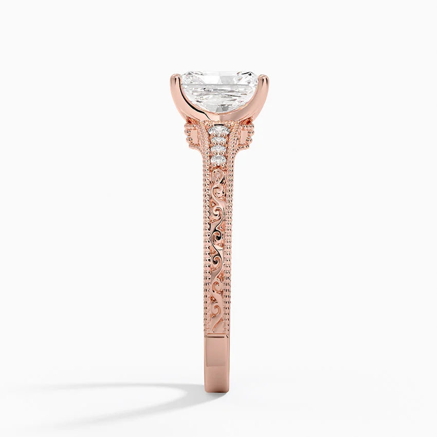 1.15 Karat Radiant Kesim Hidden Halo Tasarım Tektaş Laboratuvar Pırlanta Yüzük - Venice