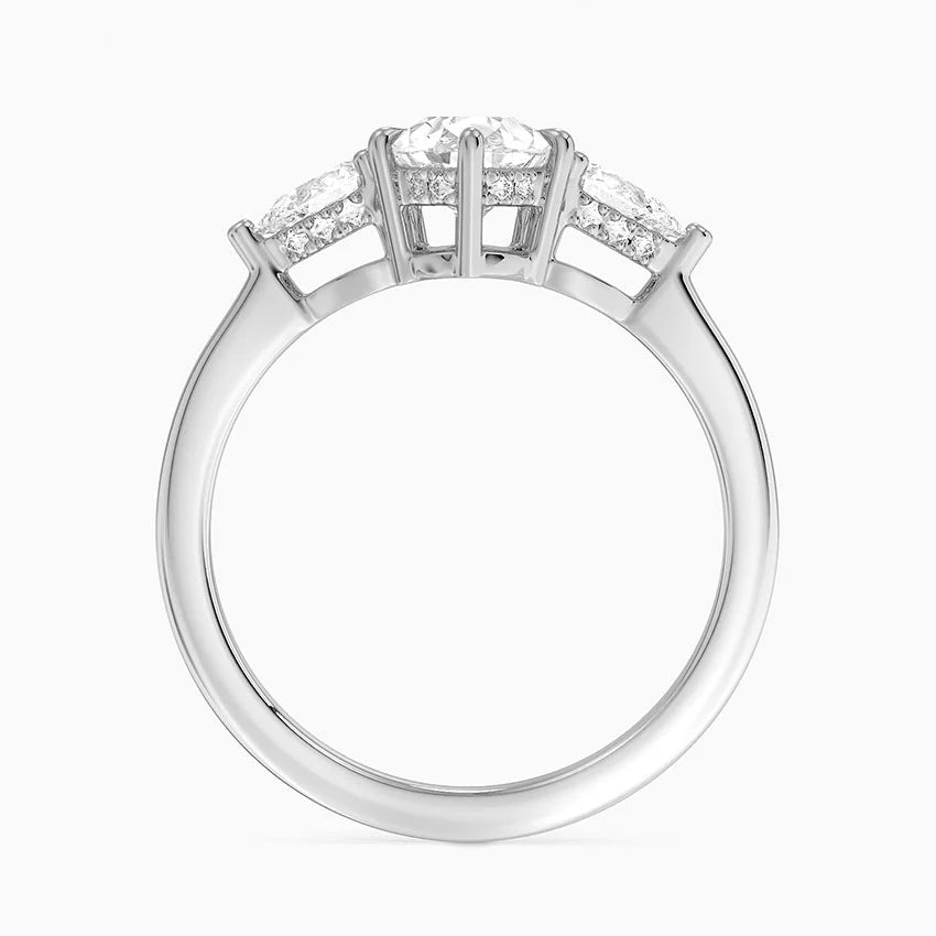 1.60 Carat Princess Halo Design Solitaire Lab Diamond Ring 18K - Florina