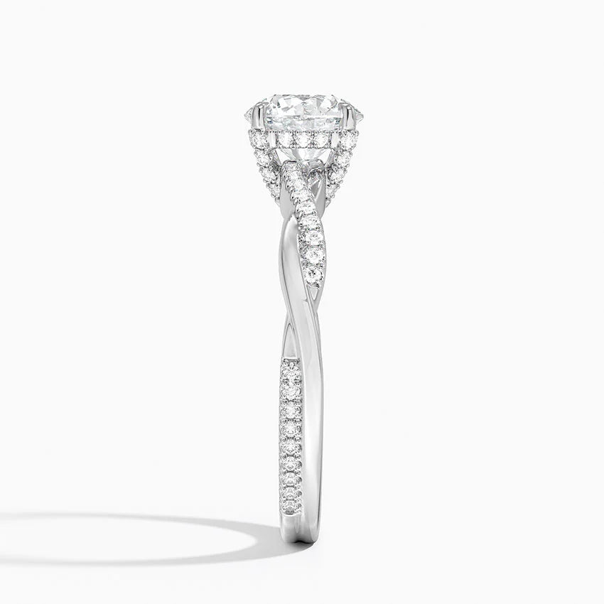 1.25 Karat Hidden Halo Tasarım Tektaş Laboratuvar Pırlanta Yüzük 18K - Talora - Bold Diamonds
