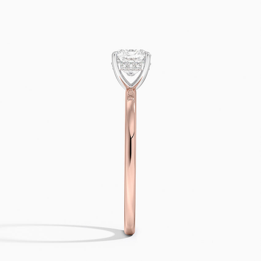 1.10 Karat Cushion Kesim Hidden Halo Tasarım Tektaş Laboratuvar Pırlanta Yüzük 18K - Elora - Bold Diamonds