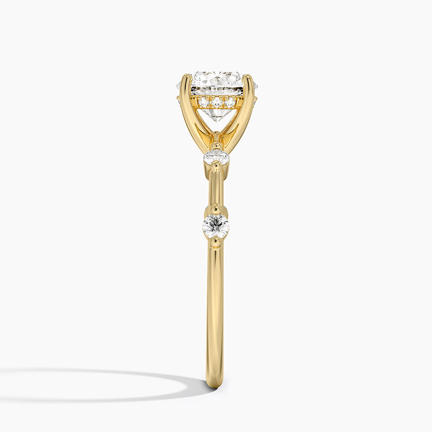 1.20 Karat Hidden Halo Tasarım Tektaş Laboratuvar Pırlanta Yüzük - Nice