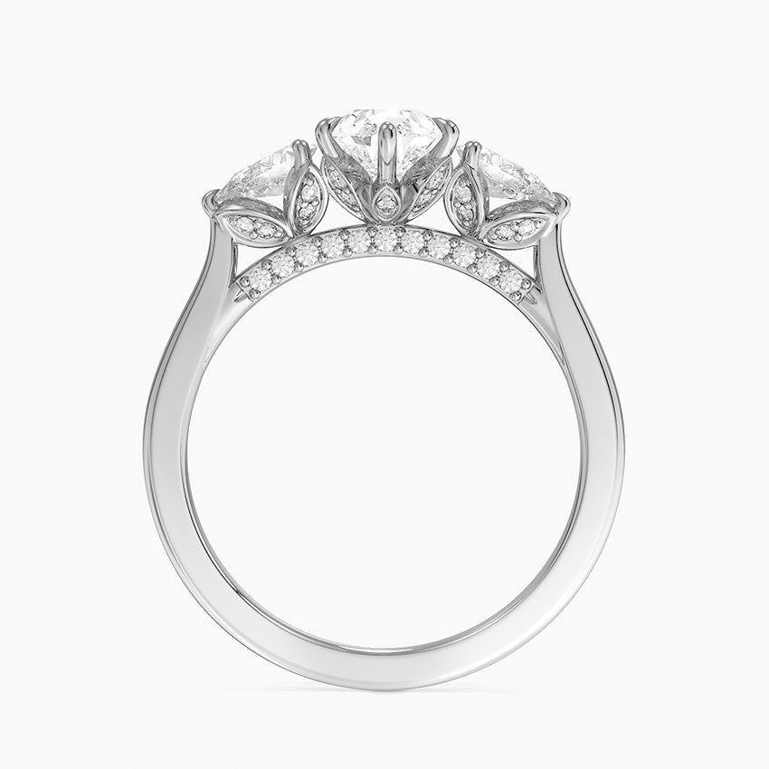 1.60 Carat Princess Halo Design Solitaire Lab Diamond Ring 18K - Florina