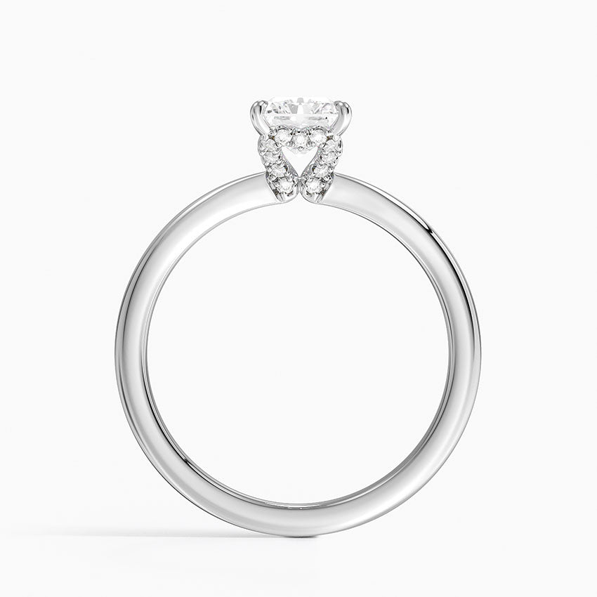 1.15 Karat Radiant Kesim Hidden Halo Tasarım Tektaş Laboratuvar Pırlanta Yüzük - Lyon