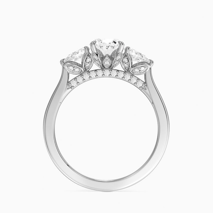 1.60 Carat Princess Halo Design Solitaire Lab Diamond Ring 18K - Florina