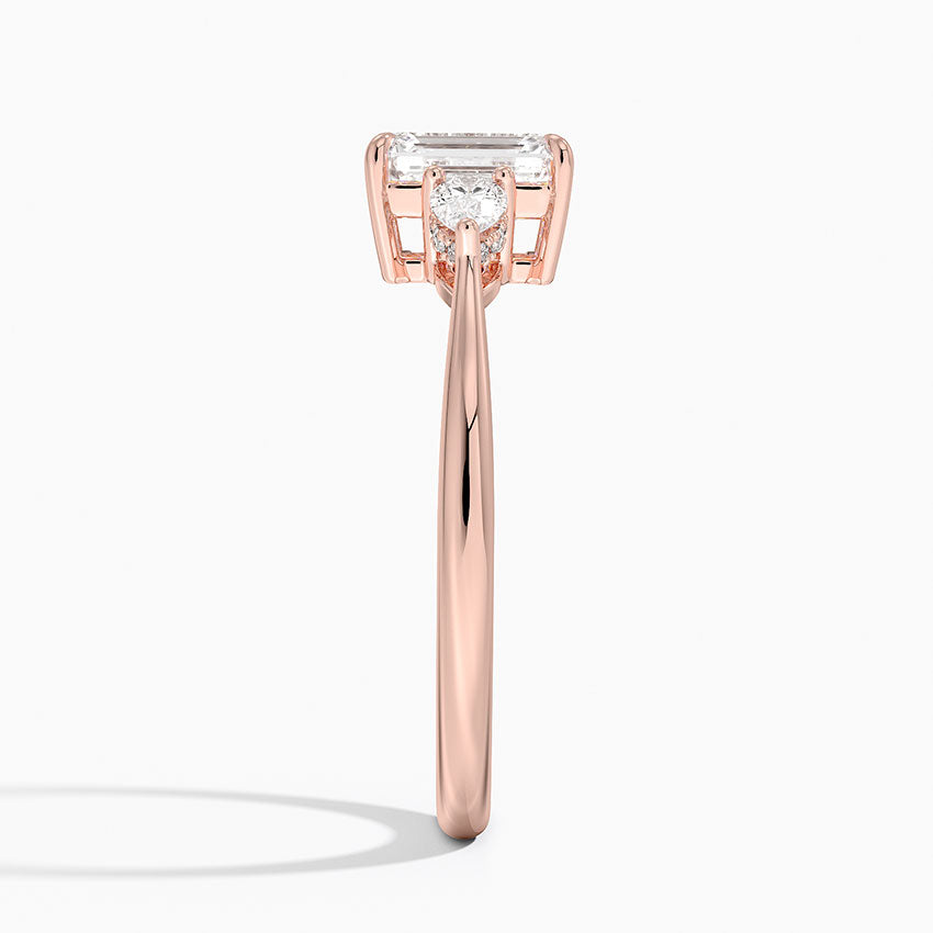 1.50 Karat Emerald Kesim Hidden Halo Tasarım Tektaş Laboratuvar Pırlanta Yüzük - Madrid