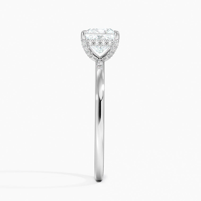 1.15 Karat Prenses Kesim Hidden Halo Tasarım Tektaş Laboratuvar Pırlanta Yüzük - Valencia