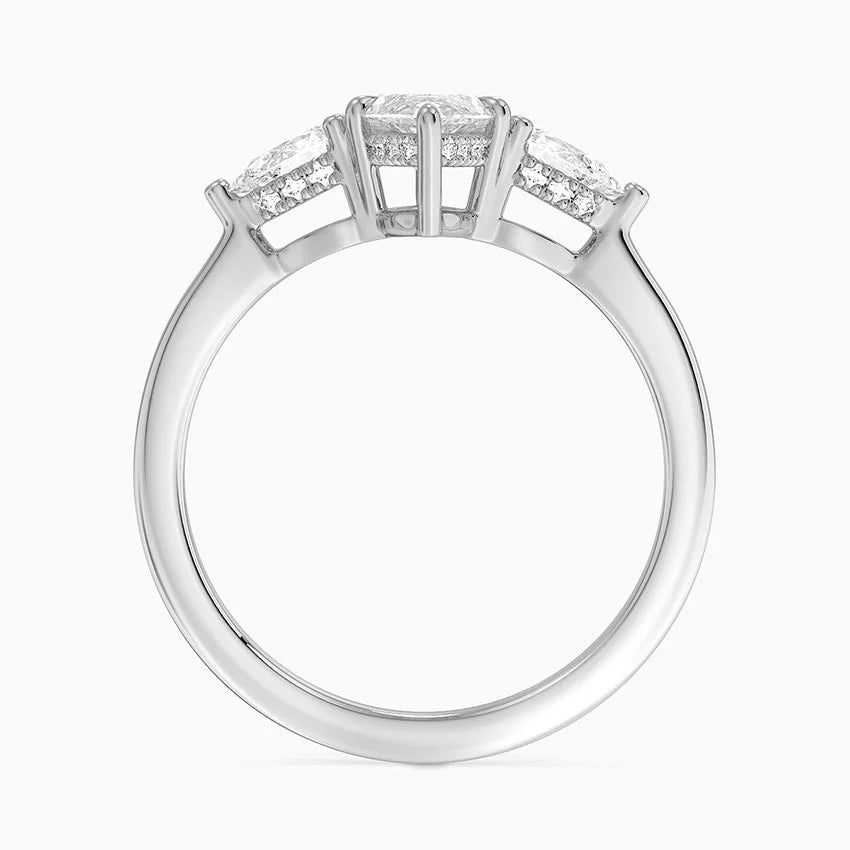 1.60 Carat Princess Halo Design Solitaire Lab Diamond Ring 18K - Florina