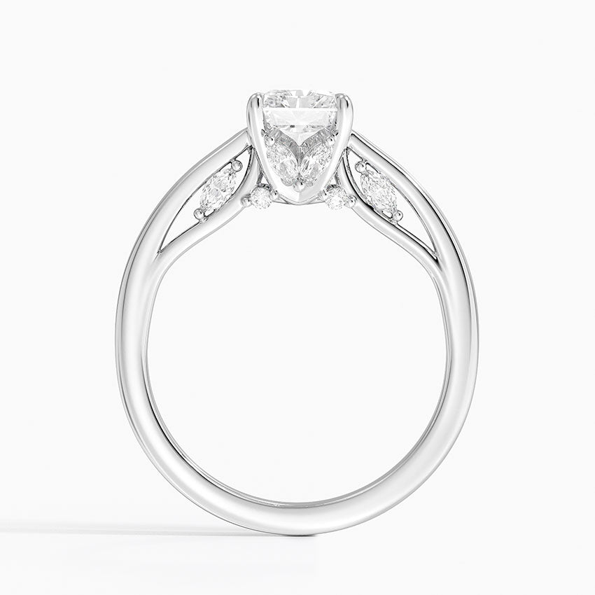 1.30 Karat Radiant Kesim Hidden Halo Tasarım Tektaş Laboratuvar Pırlanta Yüzük - Salzburg