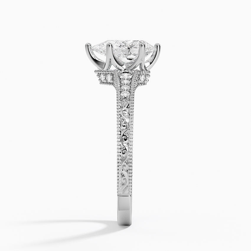 1.60 Carat Princess Halo Design Solitaire Lab Diamond Ring 18K - Florina