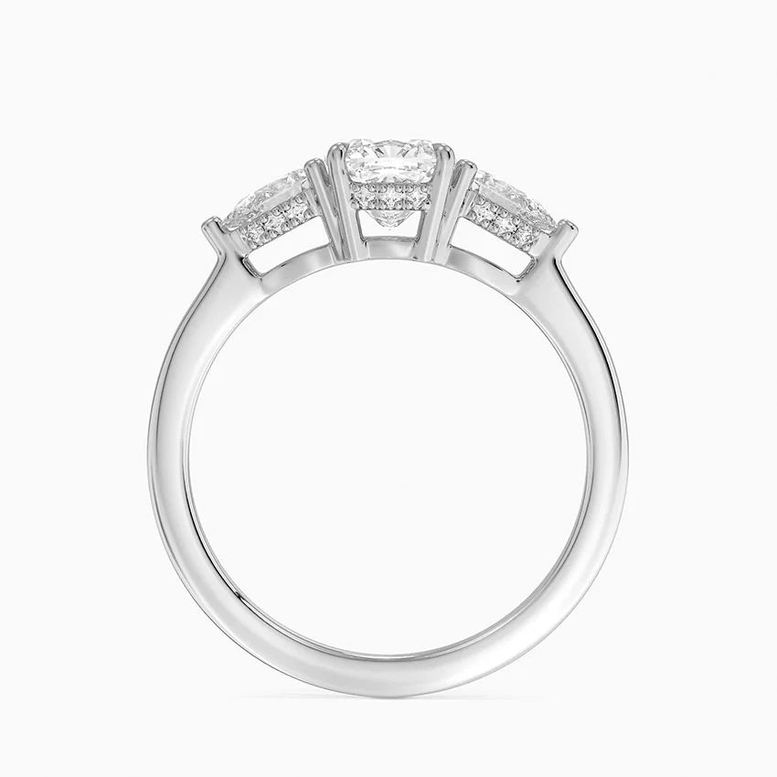 1.60 Carat Princess Halo Design Solitaire Lab Diamond Ring 18K - Florina
