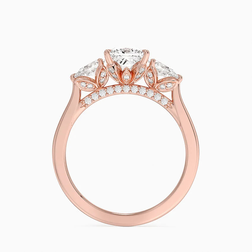 1.60 Carat Princess Halo Design Solitaire Lab Diamond Ring 18K - Florina