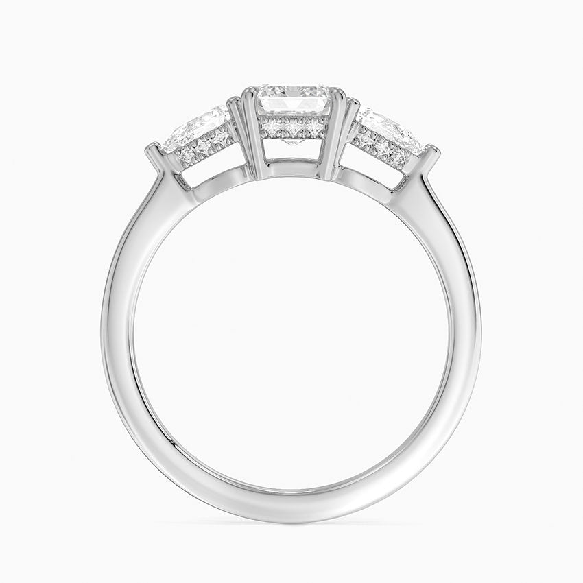 1.60 Carat Princess Halo Design Solitaire Lab Diamond Ring 18K - Florina