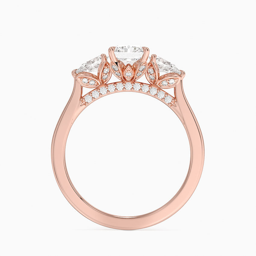 1.60 Carat Princess Halo Design Solitaire Lab Diamond Ring 18K - Florina