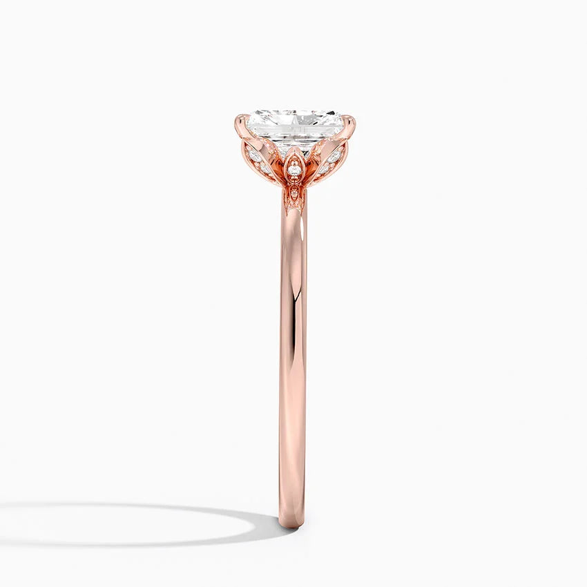 1.60 Carat Princess Halo Design Solitaire Lab Diamond Ring 18K - Florina