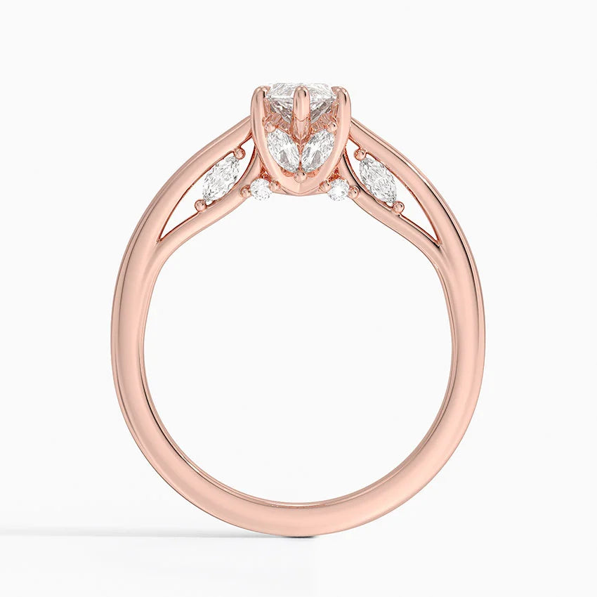 1.30 Karat Marquise Kesim Hidden Halo Tasarım Tektaş Laboratuvar Pırlanta Yüzük - Salzburg