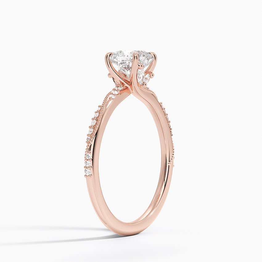1.25 Karat Cushion Kesim Hidden Halo Tasarım Tektaş Laboratuvar Pırlanta Yüzük 18K - Melora - Bold Diamonds