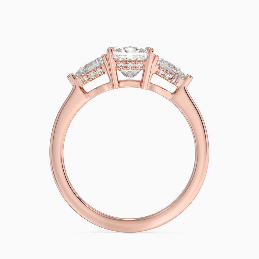 1.60 Carat Princess Halo Design Solitaire Lab Diamond Ring 18K - Florina