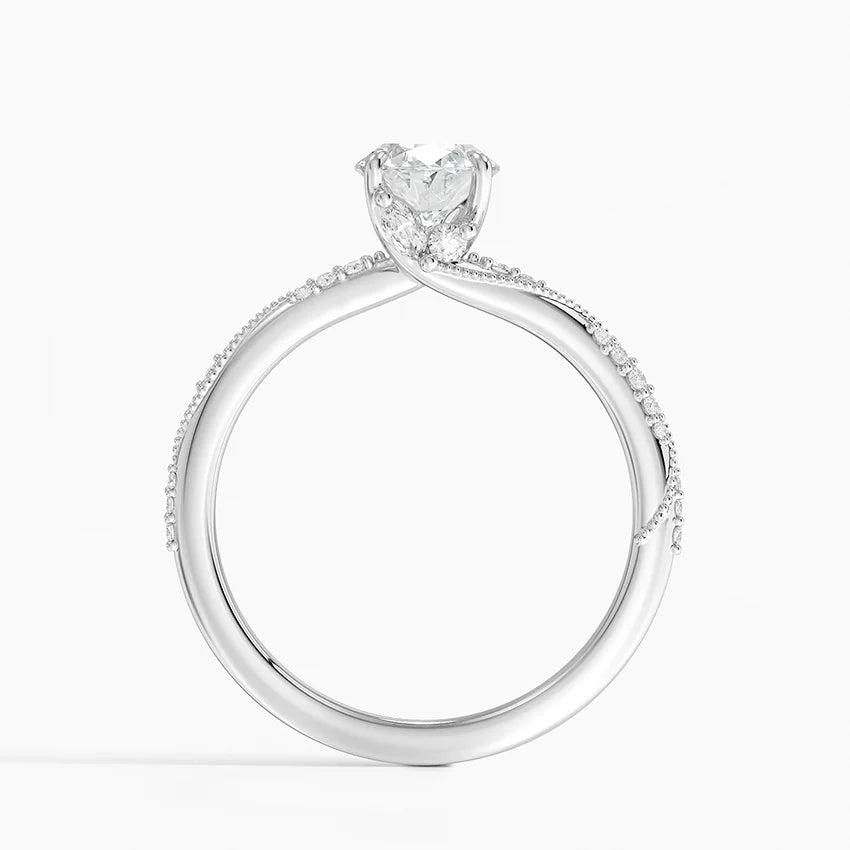 1.25 Karat Oval Kesim Hidden Halo Tasarım Tektaş Laboratuvar Pırlanta Yüzük 18K - Melora - Bold Diamonds