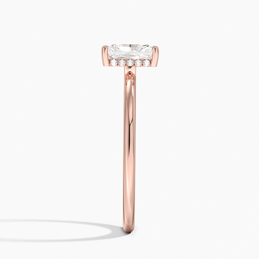 1.10 Karat Radiant Kesim Hidden Halo Tasarım Tektaş Laboratuvar Pırlanta Yüzük - Lucerne