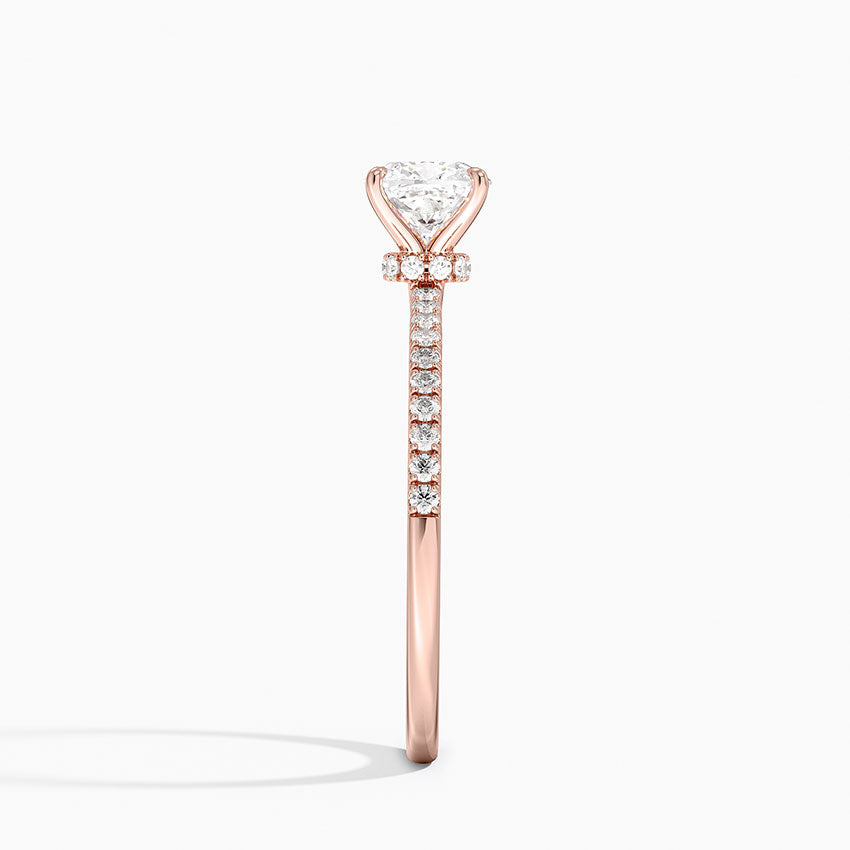 1.25 Karat Cushion Kesim Hidden Halo Tasarım Tektaş Laboratuvar Pırlanta Yüzük - Filora - Bold Diamonds