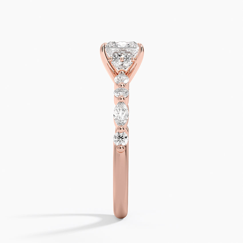 1.60 Carat Princess Halo Design Solitaire Lab Diamond Ring 18K - Florina