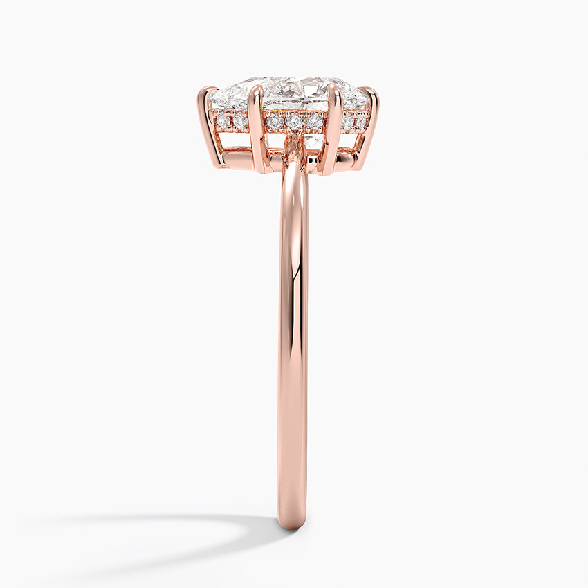 1.10 Damla Kesim Hidden Halo Tasarım Tektaş Laboratuvar Pırlanta Yüzük - Tilora