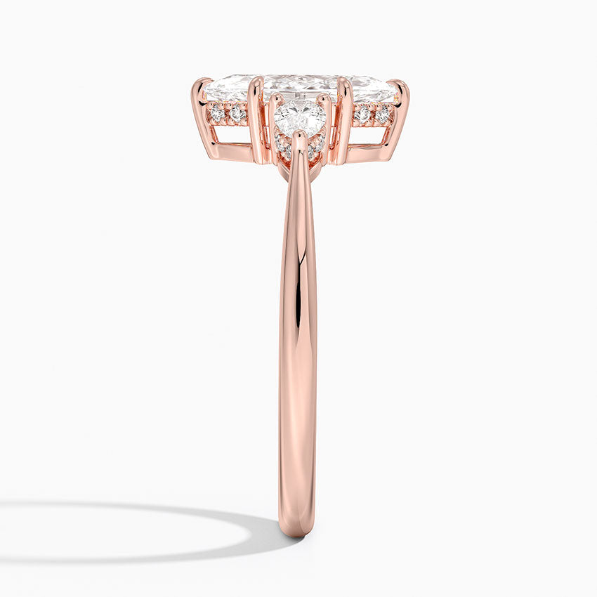 1.50 Karat Marquise Kesim Hidden Halo Tasarım Tektaş Laboratuvar Pırlanta Yüzük - Madrid