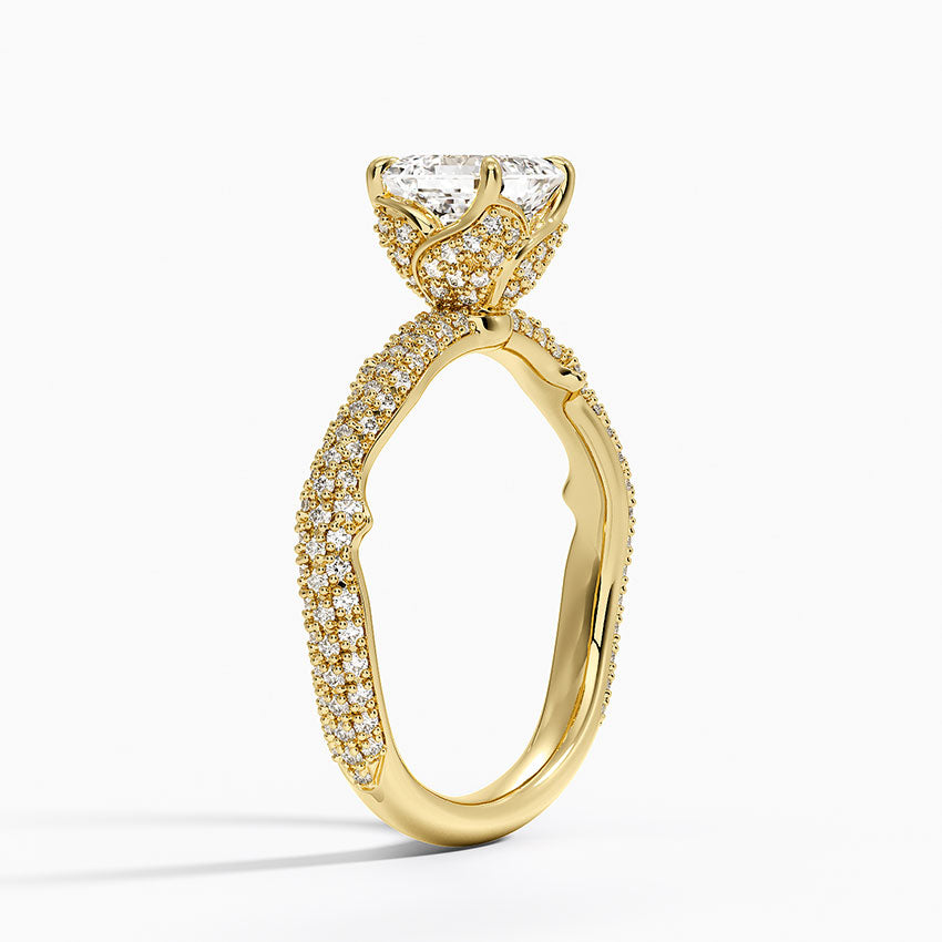 1.75 Karat Asscher Kesim Hidden Halo Tasarım Tektaş Laboratuvar Pırlanta Yüzük - Sorrento