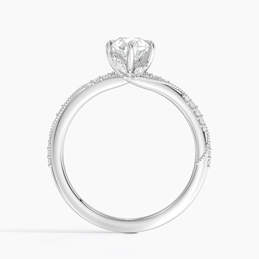 1.25 Karat Damla Kesim Hidden Halo Tasarım Tektaş Laboratuvar Pırlanta Yüzük 18K - Melora - Bold Diamonds