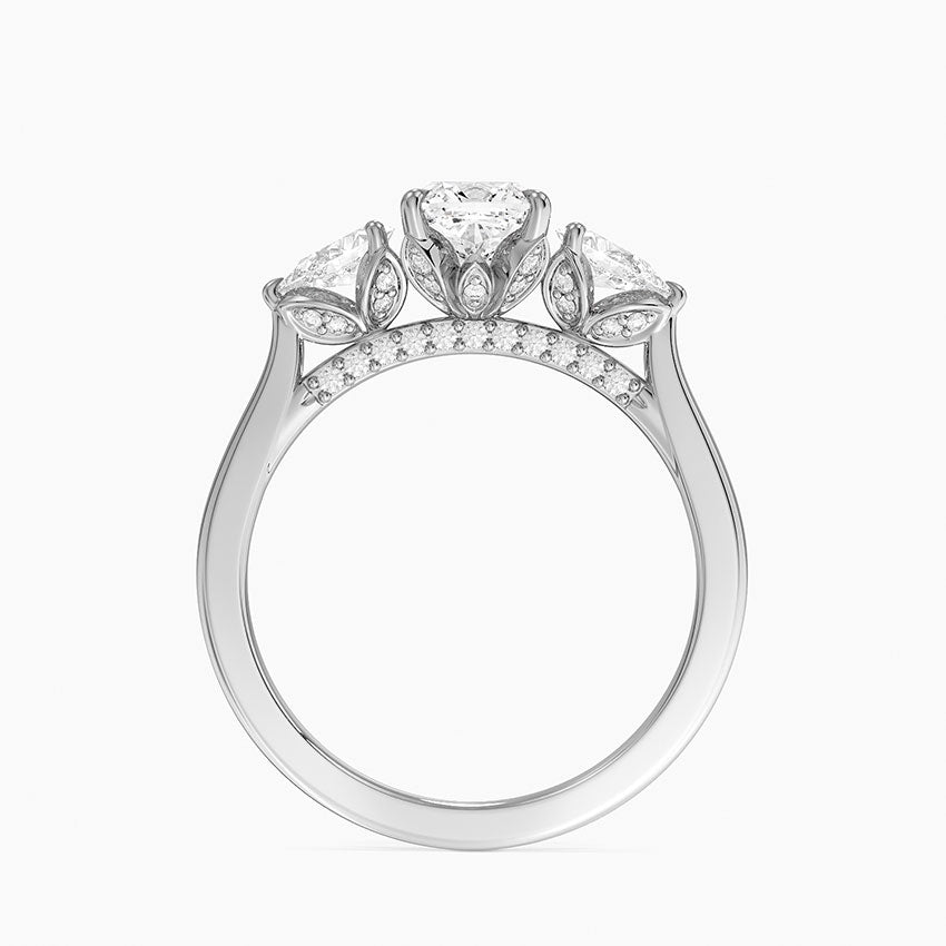 1.60 Carat Princess Halo Design Solitaire Lab Diamond Ring 18K - Florina