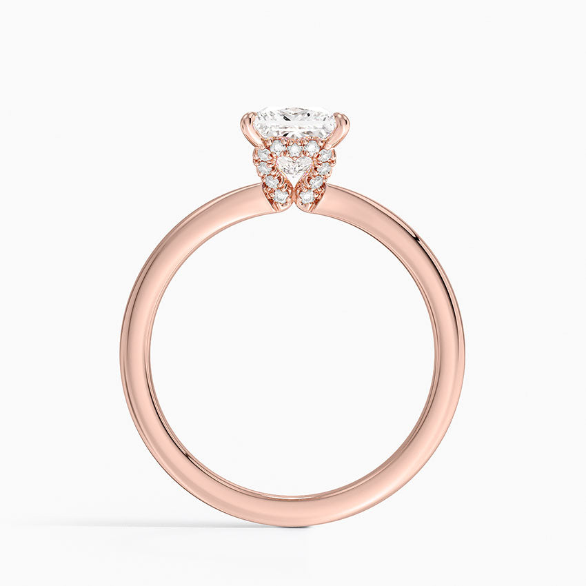 1.15 Prenses Kesim Hidden Halo Tasarım Tektaş Laboratuvar Pırlanta Yüzük - Vilora