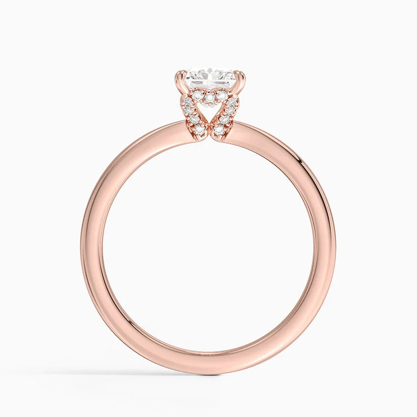 1.15 Karat Radiant Kesim Hidden Halo Tasarım Tektaş Laboratuvar Pırlanta Yüzük - Lyon