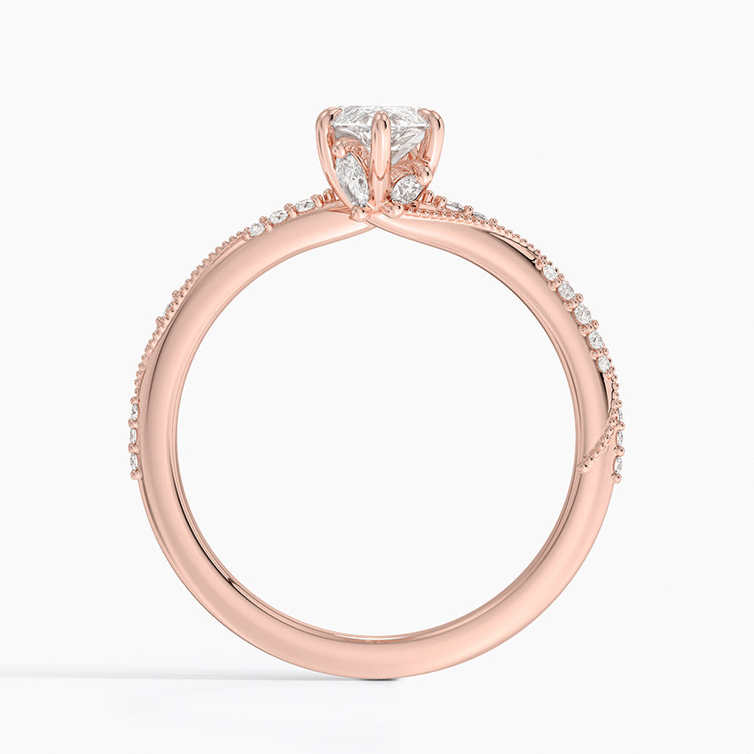 1.25 Karat Marquise Kesim Hidden Halo Tasarım Tektaş Laboratuvar Pırlanta Yüzük 18K - Melora - Bold Diamonds