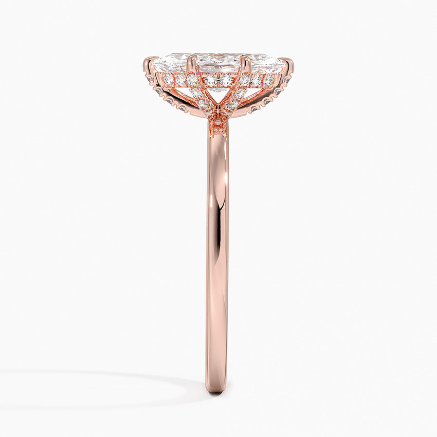 1.15 Karat Marquise Kesim Hidden Halo Tasarım Tektaş Laboratuvar Pırlanta Yüzük - Gilora - Bold Diamonds