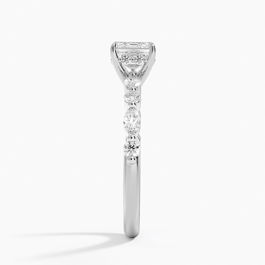 1.60 Carat Princess Halo Design Solitaire Lab Diamond Ring 18K - Florina